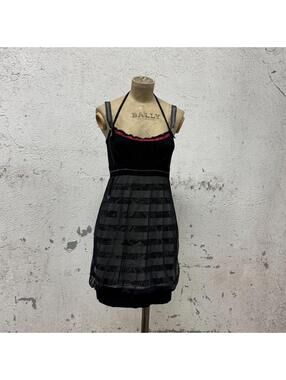 Vintage La Mode Est À Vous Layered Cyber-Grunge Mini Dress